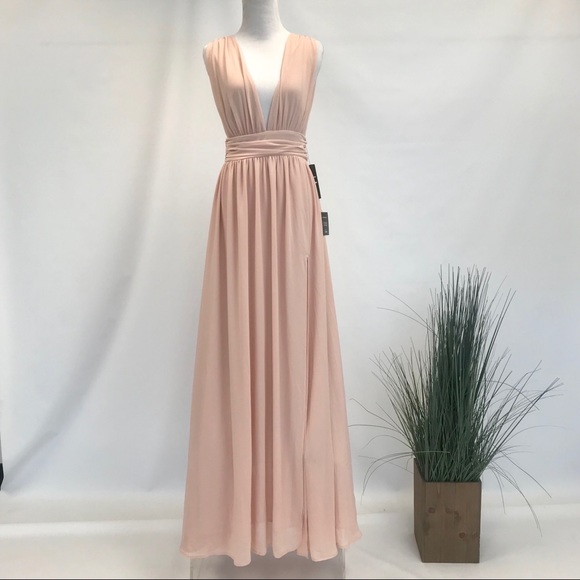 Lulus Dresses & Skirts - LULU’S V-NECK CHIFFON GOWN. NWT.
